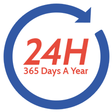 24 Hours - 365 Days A Year - Logo